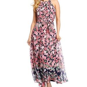Leslie Fay Halter Maxi Dress